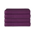 thumbnail image 3 of BNM Ribbed Heavyweight Cotton Bath Towel Set of 4, Plum, 3 of 9