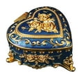 thumbnail image 1 of Caja de joyería con forma de corazón, caja de recuerdos decorativa adornada, caja de almacenamiento de joyería, caja del tesoro, pequeña baratija para Azul, 1 of 8