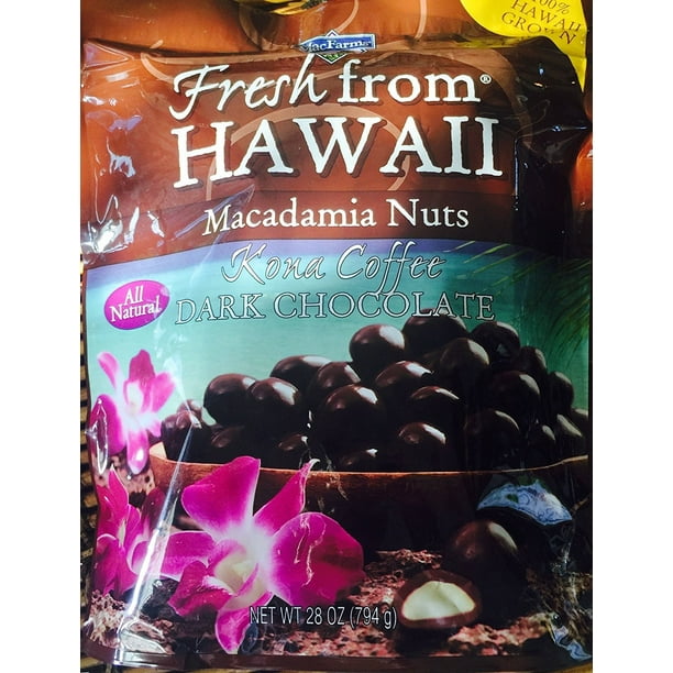 MacFarms Kona Coffee Dark Chocolate Macadamia Nuts Hawaii Grown 28 oz