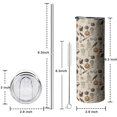 thumbnail image 5 of 20oz Beige Halloween Skull Pumpkin Cat Pattern Skinny Tumblers Stainless Steel Tumbler with Lid and Straw,Vacuum Insulated Double Wall Travel Tumbler Cups with Cleaning Brush for Coffee,Tea, 5 of 6