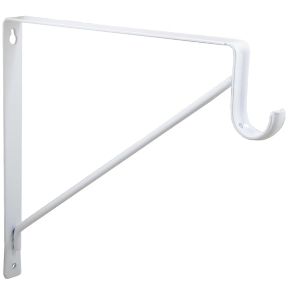 Stone Harbor Hardware Round Bar Shelf and Pole Bracket, Powder Coated, 3" Drop, White