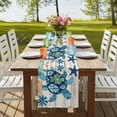 thumbnail image 4 of Sea Turtle Coastal 72 Inch Table Runner, Summer Beach Starfish Seaside Farmhouse Dresser Scarf Cotton & Linen Tablerunner for Dining/Kitchen Island/Holiday Party Décor 13" x 72", 4 of 9