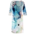 thumbnail image 3 of EQWLJWE Robes d'Été pour Femmes 2023 Mode Femmes Été Rétro Décontracté Chandail Imprimé Aguichant Robe à Manches Courtes, 3 of 4