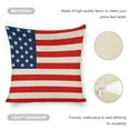 thumbnail image 4 of American Flag Linen Throw Pillow Covers Decorative Pillow Cases Cushion Case Couch Pillows Cover for Sofa Bedroom Living Room Car 18x18 inch Set of 2, 4 of 8