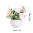 thumbnail image 3 of Artificial Peony Flower Arrangement in Ceramic Pot - Realistic Silk Centerpiece for Table, Office, or Home Decor Gift, 3 of 8