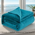 thumbnail image 4 of U by Bedsure Fleece Blankets King Size Teal, 260GSM Soft Lightweight Plush Cozy Fuzzy, 107X89 inches, 4 of 7