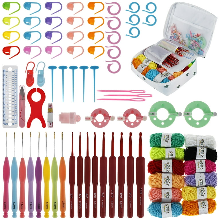 Civg 79pcs Crochet Kits for Beginners Colorful Crochet Hook Set with Storage Bag and Crochet Accessories Ergonomic Crochet Kit Practical Knitting