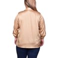 thumbnail image 3 of Plus Size 3/4 Sleeve Roll Tab Satin Blouse, 3 of 3