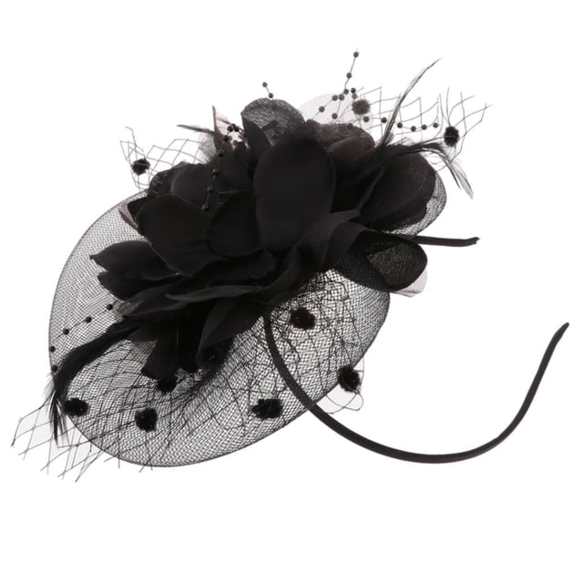 Sombrero de boda cóctel Zulema Pillbox Knot Derby Hat Negro para mujer