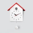 thumbnail image 6 of Cuckoo Wall Clock, Natural Bird Voices Or Cuckoo Call, Birdhouse Clock Pendulum, Wall art for home Living Room kitchen and office Decoration for Shelves Red, 6 of 8