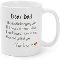 Funnil Thanks for Being My Dad-Christmas Gifts for Dad Birthday Fathers Day Funny Ceramic Coffee Mug White