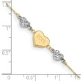 thumbnail image 3 of Auriga 14K Two-Tone Gold Puffed Heart Love Anklet 9inchfor Women, 3 of 6