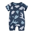 thumbnail image 5 of WIBACKER 3M-3T Newborn Baby Boy 2 Way Zipper Romper Summer Short Sleeve Dinosaur Jumpsuit for Infant Toddler, 5 of 9