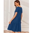 thumbnail image 4 of Vestido de maternidad y lactancia Ekouaer, verano, manga corta, gris y azul, 4 of 6