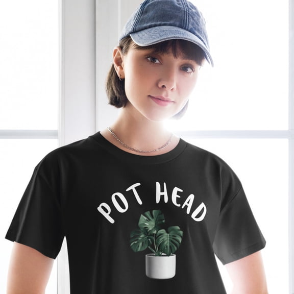 Pot Head plant lover Funny Gift crop top (XS)