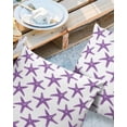 thumbnail image 2 of Pack of 2 Outdoor Pillow Covers, Summer Purple Starfish Texture White Waterproof Square Throw Pillowcase Cushion Decorative Pillow Covers for Couch Patio Tent, 26x26 in, 2 of 6