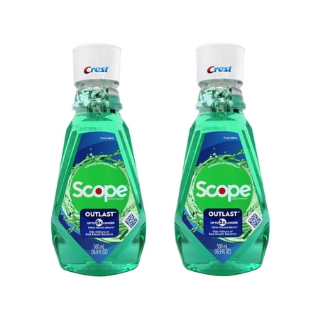 Crest Plus Scope Outlast Mouthwash, Mint 16.90 oz (Pack of 2)