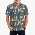 thumbnail image 3 of Rocae Llama and Cactus for Men's Short Sleeve Polo Shirt, Quick Drying Performance Moisture Wicking Sports Men's Golf Shirt 3X-Large, 3 of 9