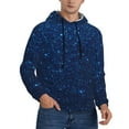 thumbnail image 2 of Sikiie Sparkling Blue Glitter Men's Hoodie, Essentials Hoodie, Sweatshirt, Pullover Hooded Sweatshirt for Men-Large, 2 of 7