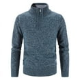 thumbnail image 1 of Men's Half High Neck Pullover Bottom Shirt Slim Winter Half Zipper Knit Simple Solid Colour Sweater Clothes, 1 of 2