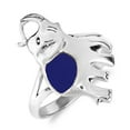 thumbnail image 3 of Joyful Elephant Blue Lapis Sterling Silver Ring-7, 3 of 4