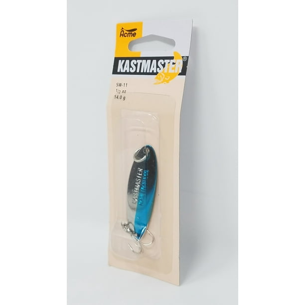 Acme Tackle Kastmaster Fishing Lure Spoon Chrome and Neon Blue 1/2 oz