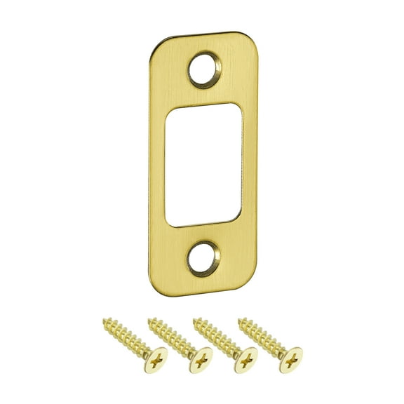 Uxcell Door Strike Plate, 57mm x 25.5mm Stainless Steel Latch Deadbolt Replacement Lock Strike Plates, Gold