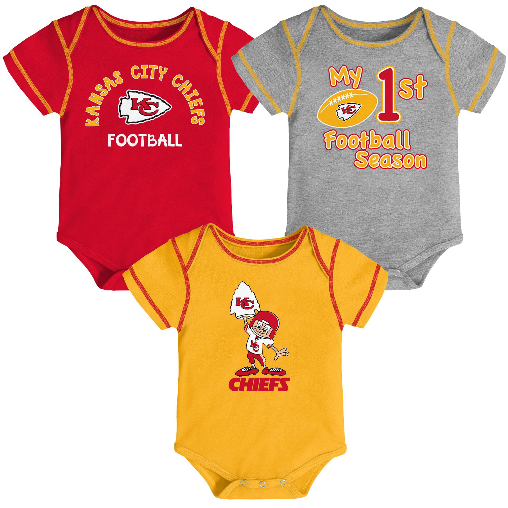 Outerstuff Kansas City Chiefs Baby/Infant Field Goal 3 Piece Creeper Set 0-3 Months