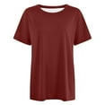 thumbnail image 5 of T-Shirt Mode Femme Col Rond Grande Taille Manches Courtes Couleur Unie - Tissu Entretien Facile, 5 of 5