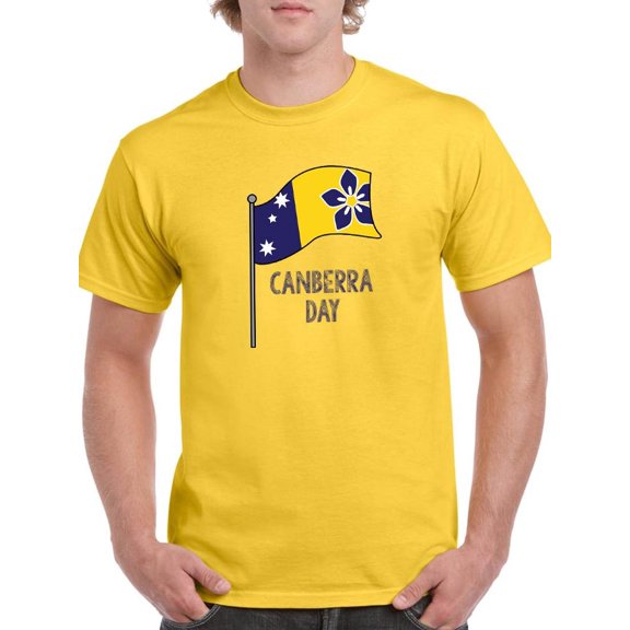 Canberra Day Waving Flag T-Shirt Men -Image by Shutterstock, Male XX-Large