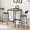Grey, variant on Bar Table and Chairs Set for 2, 3-Piece Small Square Pub Bistro Table and Upholstered Stools with with Adjustable Foot Pads, Counter Height Dining Table Set for Kitchen, Dining Room, Grey