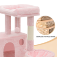 thumbnail image 6 of MoNiBloom 36-in Cat Tree & Kittens Play House, Multi-Level Plush Cat Condo for Indoor Cats, Soft Pink, 6 of 10
