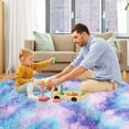 thumbnail image 5 of Rainbow Round Area Rug,4'X4',Fluffy Rugs for Bedroom, Rugs for girls/boys Room,Fuzzy Rugs for Nursery Playroom,Circle Rugs for Kids Baby Room,Shag Carpet Rugs for Reading Nook - Type B(Round), 5 of 7