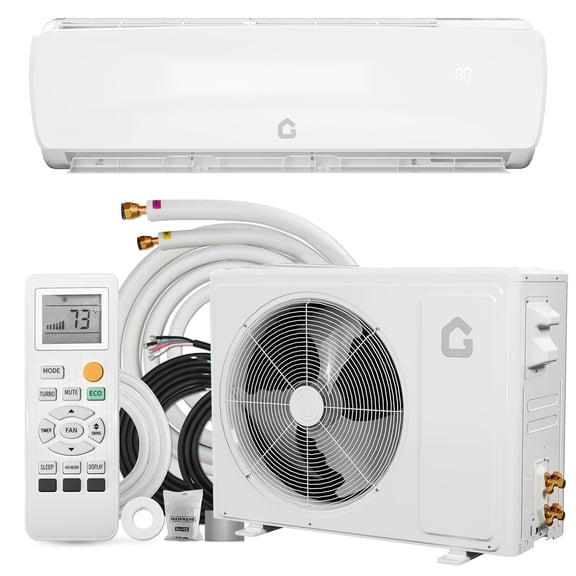 9000 BTU Mini Split AC w/Remote Control19 SEER2 Cools Up to 450 Sq. Ft,Ductless Inverter Mini Split System w/0.75 Ton Heat Pump Pre-Charged & Installation Kit, Ultra-Quiet