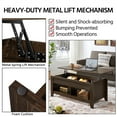 thumbnail image 3 of Alden Design 47.5" Lift Top Coffee Table with 2 Storage Compartments for Livingroom, Espresso, 3 of 11