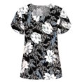 thumbnail image 2 of SMihono Hauts pour Femmes Été Mode Décontractée Col Montant Imprimé Pétale Manches Courtes - T-Shirts Grande Taille, 2 of 6