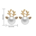 thumbnail image 3 of Earrings Christmas Pearl Deer Earrings for Women Unique Holiday Jewelry Fashionable Statement Accessories, 3 of 7