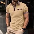 thumbnail image 2 of Men's Striped Golf Shirts 2024 Casual Short Sleeve Tennis T-Shirt Slim Fit Summer Button Up Athletic Tee Tops, 2 of 5