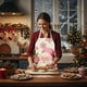 thumbnail image 4 of Seyotauo Christmas Aprons Christmas Kitchen Aprons with Adjustable Neck Strap Snowman, Elk, Santa Claus,Christmas Tree Christmas Cooking Aprons Funny Holiday Aprons for Women Men, 4 of 6