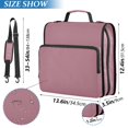 thumbnail image 3 of Haosy 3 Ring Zipper Binder with Shoulder Strap Waterproof Trapper Keeper 2 Inch D-Ring 500 Sheets Capacity, Dusty Rose, 3 of 8
