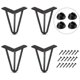 thumbnail image 1 of Juego de 4 patas de mesa de 20 cm para bricolaje, patas de muebles para mesa de comedor, escritorio, color negro + protectores de pies y tornillos, 1 of 1