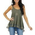 thumbnail image 3 of Timegard Womens Tank Top Scoop Neck Lace Ruffle Bottom Loose Comfy Casual Tunic Top Summer Fashion, 3 of 9