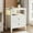 White, variant on Farmhouse Nightstand with 2 Storage Drawers, Wooden Rustic End Table with V-Shaped Design, Open Shelf & Multi-Variable RGB LED Backlight, White