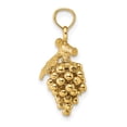 thumbnail image 2 of FJC Finejewelers 14k Yellow Gold 3d Grapes with Stem Leaf Charm, 2 of 6