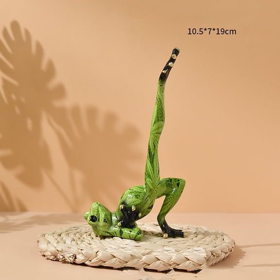 WYZCTTD 1PCS Pastoral Style Yoga Frog Ornament Decoration,Living Room Balcony Desktop Bookcase Resin,7.48 in