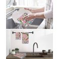 thumbnail image 5 of Easter Gnomes Kitchen Dish Towels for Drying Dishes Set of 3, Colorful Eggs Spring Flowers Branches Pink Waffle Weave Microfiber Hand Tea Bathroom Towels Quick Dry & Absorbent Towel 15.7x23.6, 5 of 7