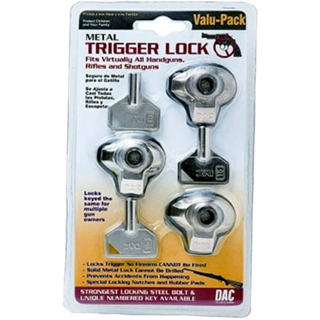 Gunmaster Metal Trigger Lock Triple, Clam Pack