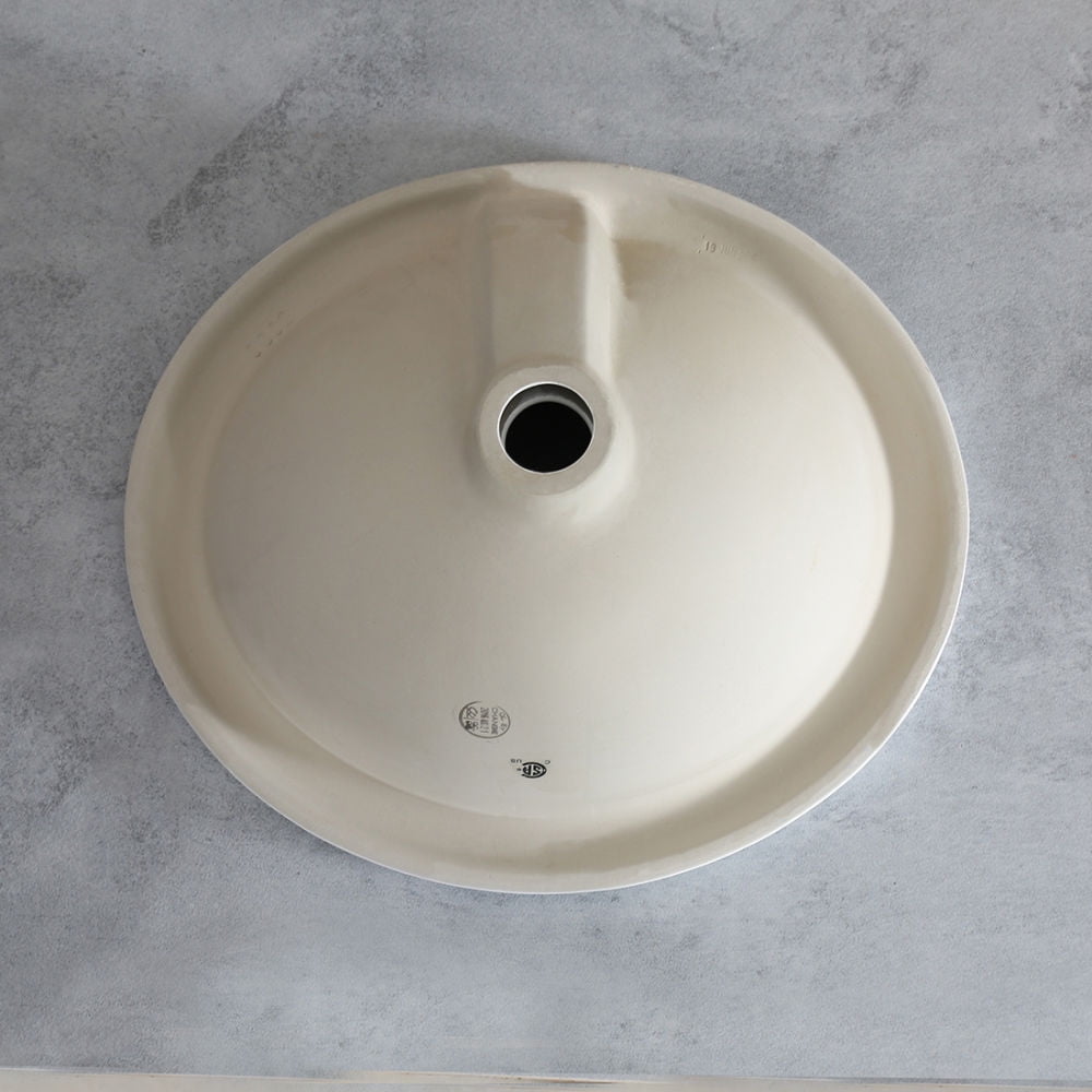 Kepooman 1004W Top Mount Vanity Sink, Porcelain Drop In Basin for Bathroom, White, 17" X 15"