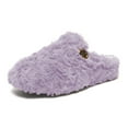 thumbnail image 2 of Slippers for Women,Slipper French Style Winter Warmth On Shoes With Thick Sole Non Indoor And Outdoor Loafers,Womens Slippers,Purple,5.5, 2 of 9