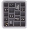 neatnix stax jewelry organizer tray, 18 compartments, pearl grey